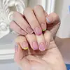 Refrescantes y Energéticas Arcoíris Estilo Francés Sencillas, Dulces, Modernas, Versátiles Uñas Portátiles para Niña, Arte de Uñas Removible, 30 Piezas