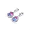 Collar romántico de novia arcoíris, joyería para mujer, moda de cuatro piezas, pendientes, collar, anillo, pulsera, joyería 925