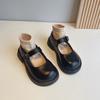 Zapatos de princesa para niñas Zapatos de cuero para niños para niña primavera y otoño zapatos de estilo británico zapatos Mary Jane zapatos sencillos negros al por mayor