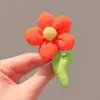 Pinza de Tela Linda para Niños Coreanos Flor Grande Bloques de Color Pinza Lateral Dopamina Lateral Frente Parte Posterior de la Cabeza Accesorio para el Cabello para Niñas