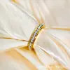 Anel de Luxo Leve Estilo Coreano Joia de Aço Inoxidável Design de Gipsofila Feminino para Bebê Anel de Casal com Duas Fileiras de Pedras