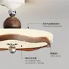 Lámpara de Techo Estilo Mid-Century Sencilla para Dormitorio Cielo Estrellado Espectro Completo Protección Ocular Blanco Leche Redonda Encaje Resaltado Lámpara Principal de Dormitorio