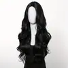 Peruca de Explosões Europeias e Americanas Cabelo Comprido Capacete de Fibra Química Feminina Amazonas Transfronteiriça Cabelo Cacheado Longo de Onda Grande com Franja
