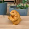 Talla en Madera de Ciprés Linda Marmota Pieza de Mango Madera Maciza Talla Artesanía Creativa Adornos de Escritorio Punto de Ratón Artesanías de Incienso Adornos
