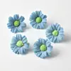 Flores Artificiais, Flores Simuladas, Flores da Sorte com Núcleo Verde, Flores de Seda de Seis Pétalas, Materiais para Flor de Presilha DIY, Flores para Decoração de Casa e Casamento