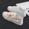 Tênis de Lona para Estudantes Femininas Estilo Coreano Novos 2020 Primavera e Verão Tênis de Tecido Preto Cano Baixo Versátil Tênis de Skate Branco Sapatos Brancos Moda