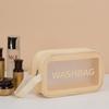 Bolsa de cosméticos portátil transparente, bolsa de lavagem feminina de grande capacidade, bolsa de armazenamento de cosméticos portátil Advanced Sense, bolsa de armazenamento à prova d'água