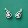 Colgante de Calabaza Vintage Mate de Plata Pura S999 Giratorio Materiales para Pulsera de Joyería DIY Accesorio de Plata