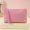 Bolsa de cosméticos de estilo coreano para mujer, con cremallera gruesa, portátil, para viaje