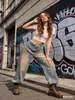 Marca Z Comércio Exterior Transfronteiriço Za Estilo Europeu e Americano Moda Feminina 2026 Primavera Novo Jeans Casual de Cintura Média Rasgado com Barra