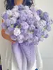 Manta de Peluche con Gradiente de Rosas Paquete de Materiales DIY Tejida a Mano Manta de Ramo Regalo