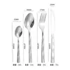 Cubiertos Transfronterizos de Acero Inoxidable para Comida Occidental, Mango Romboidal, Cuchillo y Tenedor para Bistec de Hotel, Juego de Vajilla de Acero Inoxidable Engrosado al Por Mayor
