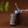 Colgante de Plata de Ley S925 Ciervo Dorado Rey Retro Plata Tailandesa Artesanal Venta al por Mayor Mantra Shurangama Escritura de Seis Caracteres Palabras Verdaderas Caja Gabu