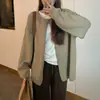 Suéter Abrigo de Cuello Redondo Estilo Perezoso de Primavera para Mujer Estilo Coreano Otoño e Invierno Holgado de Un Botón Suéter Cardigan Interior Nuevo