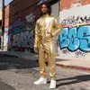 Comércio Exterior Transfronteiriço Roupas de Performance Masculinas e Femininas Conjunto Tendência Jaqueta Brilhante Fashion e Calças Conjunto de Duas Peças Uniforme de Grupo