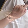 Pulsera de Plata para Mujer Nueva Moda Celebridad de Internet Pulsera Diseño Sencillo Ins Nicho Pulsera de Imitación de Jade Hetian Pulsera con Hebilla de Paz