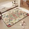 Tapete de banheiro de terra de diatomáceas com padrão de nuvens em estilo clássico chinês, absorvente de água, secagem rápida, antiderrapante, capacho para entrada do banheiro