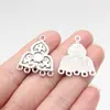 28x23mm 2.3g Plata Antigua Accesorios para Joyería DIY Conectores para Aretes Hechos a Mano