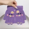 Guantes Infantiles Otoño e Invierno Lindo Pollito Guantes de Dedos 5-11 Años Bebé Dibujos Animados Cálidos Guantes Tejidos para Niños y Niñas