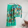 Traje de dos piezas con falda de camiseta plisada estampada de dibujos animados, popular moda de comercio exterior europeo y americano, traje de personalidad para mujer, estilo occidental