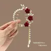 Pasador de Borla de Perlas Estilo Chino para Mujer, Pasador de Alta Gama para Hanfu, Nuevo Pasador Estilo Chino, Pasador con Forma de Flor