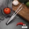Pinzas para Palillos de Acero Inoxidable 304 Pinzas para Barbacoa Estilo Japonés Pinzas para Barbacoa Extra Largas Pinzas para Buffet Pinzas para Bistec Pinzas para Alimentos Dentadas