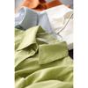 Pedido da Penny Fábrica Yuan Xiaohe Fio Algodão Linho Absorção de Umidade Respirável Versátil Solta Gola Pontuda Artística Cor Sólida Camisa Top Protetor Solar