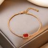 Pulsera Vintage Simple con Incrustaciones de Diamantes Ajustable Geométrica Estilo Ins Europeo y Americano Moda de Alta Gama Estilo Frío Nicho para Mujer