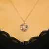 Conjunto de Joias Anel Aberto, Brincos e Colar Vazados Coloridos de Zircônia, Acessórios de Luxo Leve de Alta Qualidade Europeus e Americanos Transfronteiriços
