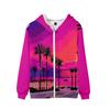 Sudadera con cremallera de árbol de palma en primavera y otoño, holgada, casual, versátil, chaqueta cárdigan, estilo casual estampado