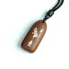 Colgante Taoísta de Madera de Azufaifo Incrustada con Plata Colgante de Mantra de Nueve Caracteres con Incrustaciones de Madera Morada Llavero Adorno de Zhao Gongming Venta al por Mayor Personalizada