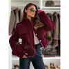 2025 Amazon Aliexpress Estilo Nuevo Cintura con Cordón Adelgazante Cuello Alto Cremallera Chaqueta Cardigan Corta