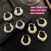 Pendientes Retro de Personalidad Europeos y Americanos para Mujer, Clips para Orejas Electroplateados, Pendientes Metálicos Geométricos, Modernos y Elegantes al por Mayor