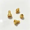 Cuentas espaciadoras de tres vías pagoda incrustadas con diamantes, chapadas en oro de plata S925, accesorios para joyería DIY para pulseras