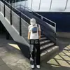 Pantalones deportivos casuales estilo callejero americano para hombre, nuevo estilo holgado de verano con estampado de notas musicales, pantalones rectos de pierna ancha hasta el suelo