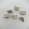 Atacado ABS cromado fivela de peça única sapatos sapatos com buraco de flor acessórios DIY acessórios de sapatos dourado prateado