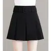 Sobrefalda otoño e invierno 2024 nueva falda negra falda plisada de lana principios de otoño falda de línea A ropa de mujer