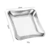 Plato Cuadrado de Acero Inoxidable Coreano Placa Dorada Hueso Espeso Molde para Hornear Set Doméstico Comercial Estante de Almacenamiento Plato para Snacks Plato para Snacks
