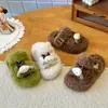 Nuevas Pantuflas Suaves para Niñas Bebé Otoño/Invierno 2026, Lindos Dibujos Animados, Suela Gruesa, Aumentan la Altura, Punta Abierta, Pantuflas de Algodón