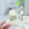 Xícara e Pires de Café Branco Puro Yuerui Xícara e Pires de Porcelana Branca Europeia Xícara para Chá da Tarde Xícara para Chá de Flores Xícara Britânica Hotel Logotipo Imprimível