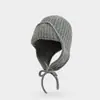 Atmósfera de Invierno Ins Gorro de Lana Tejido Coreano para Mujer Otoño e Invierno Cálido Protección para los Oídos Gorra de Vuelo Gorro Lei Feng para Esquí
