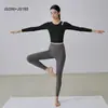Top de Yoga Adelgazante para Primavera y Verano con Almohadillas en el Pecho, Mangas Largas, Secado Rápido, Tallas Grandes para Mujeres de Tallas Grandes, Conjunto Deportivo para Pilates para Mujeres