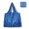 Nova grande bolsa de compras dobrável, bolsa quadrada de pano com flores, bolsa de compras portátil, bolsa tote dobrável