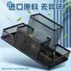 Porta-Canetas de Metal Caixa de Armazenamento de Canetas para Escritório Porta-Canetas Multifuncional de Grande Capacidade com Múltiplos Compartimentos para Papelaria de Mesa