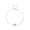 Pulsera de Plata de Ley S925 Estilo Fresco Azul Mar para Mujer Estilo Ins Trendy Simple Nicho Diseño de Lujo Ligero Joyería de Mano