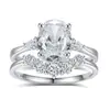 Anillo de Compromiso de Plata S925 con Diseño de Cruz de Estilo Nuevo Europeo y Americano, Set de Anillos de Boda Transfronterizos, Anillo de Compromiso de Diamante Redondo de Alto Carbono de Lujo Ligero