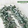 Decoración Navideña Ratán Encriptado Hotel Centro Comercial Ventana Escalera Escena Diseño Nieve Flockada Ratán Colgantes de Puerta