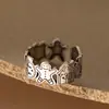 Anillo de Hombre de Jengibre Graffiti Anillo Abierto para Mujer Ajustable Anillo para Dedo de Dieta Mano Gorda Nuevo Diseño de Nicho Anillo Abierto