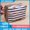 Bolsa Cosmética Pvc Listrada Cor Contraste Bolsa de Higiene Conveniente Impermeável Bolsa de Armazenamento Bolsa de Armazenamento de Viagem Multifuncional Armazenamento