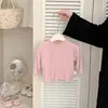 Camisetas Básicas de Manga Larga para Niñas Primavera y Otoño 2025 Nuevas Ropa Interior de Color Puro con Encaje para Bebé Tops Básicos Versátiles para Bebé